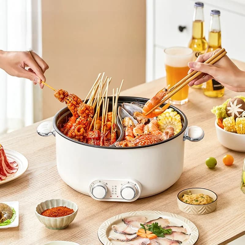 Ηλεκτρική κατσαρόλα hot pot με διπλό έλεγχο 6L, μεγάλη χωρητικότητα, αντικολλητική