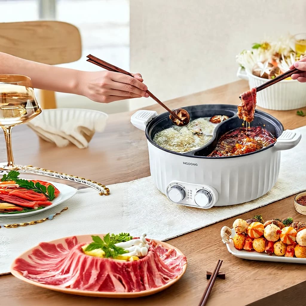 Ηλεκτρικό διζωνικό hot pot 6L 7L 8L με αφής έλεγχο