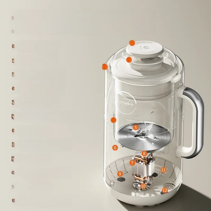 Μπλέντερ με θέρμανση, χωρητικότητα 1.2L, έλεγχος αφής, ανοξείδωτο ατσάλι