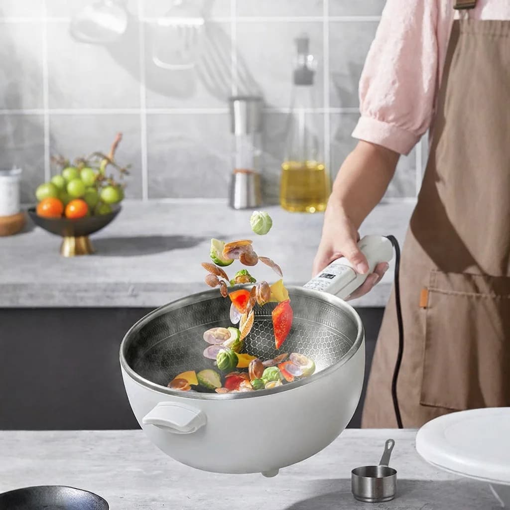 Ηλεκτρική πολυλειτουργική κατσαρόλα hot pot με καλάθι ατμού 5L 220V