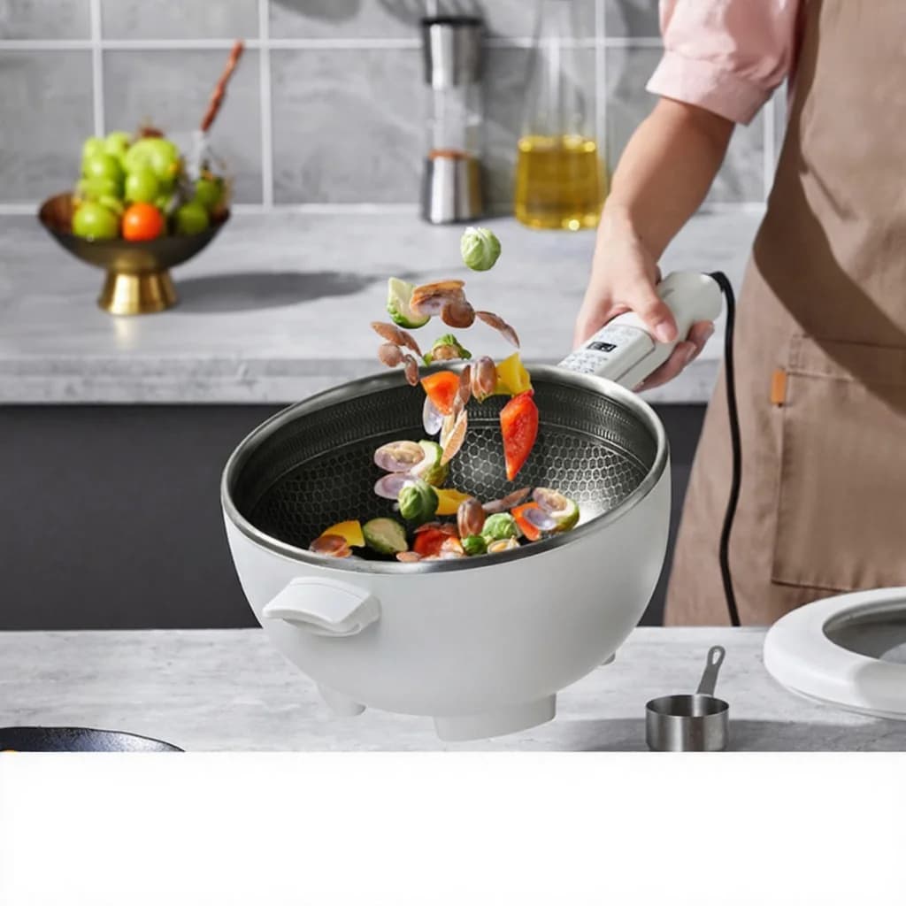 Ηλεκτρική πολυλειτουργική κατσαρόλα hot pot με καλάθι ατμού 5L 220V