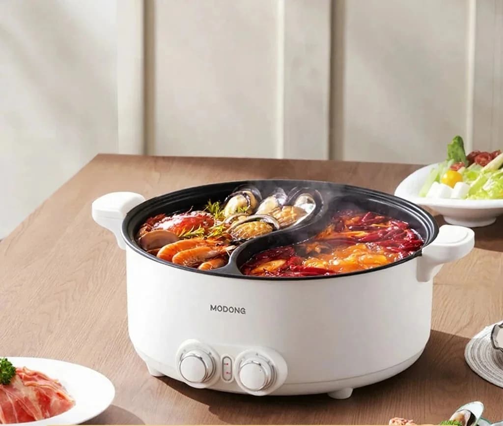Ηλεκτρικό Hot Pot 7L Διπλής Ζώνης με Ανεξάρτητο Έλεγχο Θερμοκρασίας
