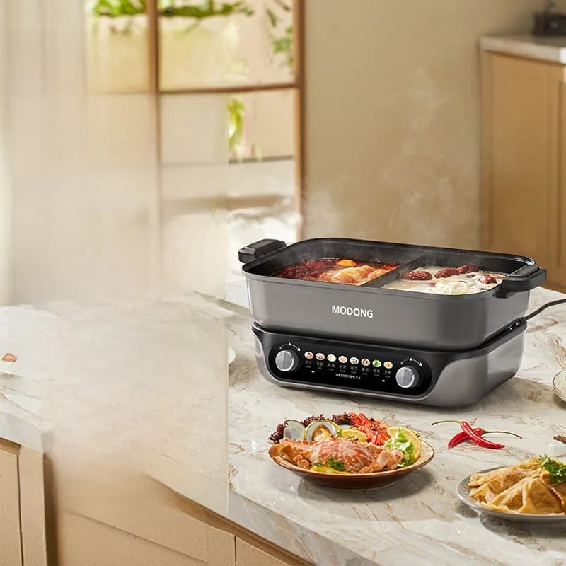 Διμερές Ηλεκτρικό Κατσαρόλι Hot Pot με Αντικολλητικό Εσωτερικό, Χωρητικότητα 8L