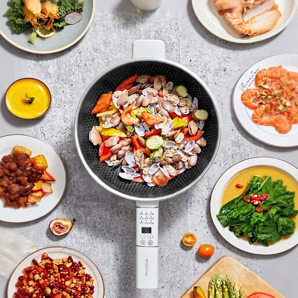 Ηλεκτρική πολυλειτουργική κατσαρόλα hot pot με καλάθι ατμού 5L 220V