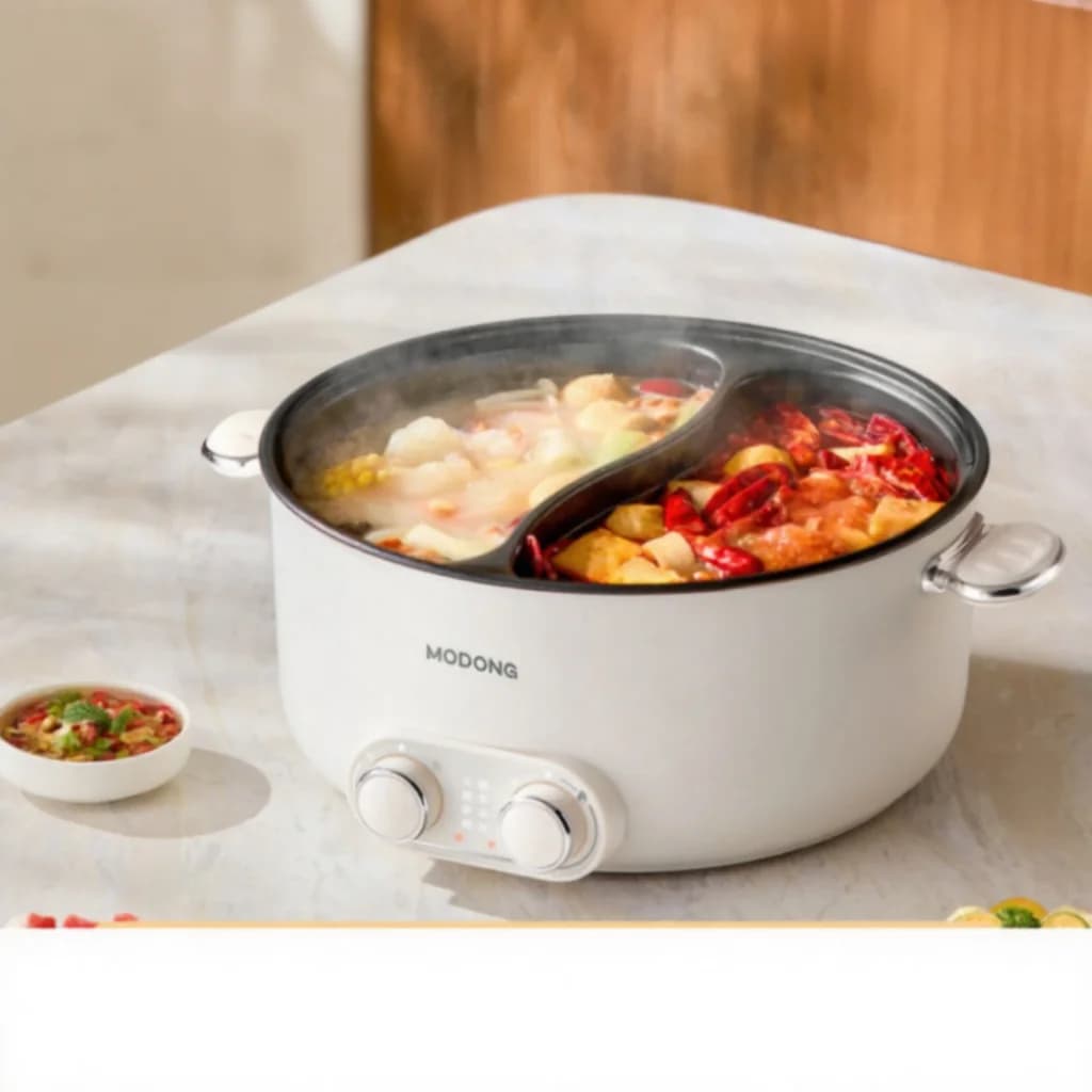 Ηλεκτρική κατσαρόλα hot pot 6L διπλής ζώνης με ανεξάρτητο έλεγχο θερμοκρασίας