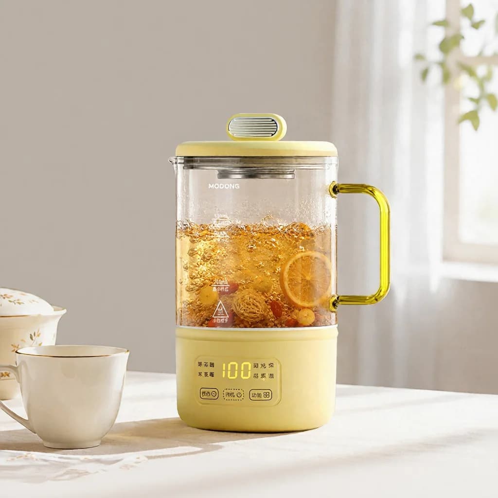 Γυάλινη Ηλεκτρική Κανάτα Υγείας 600ml 500W με Διατήρηση Θερμότητας και Χρονοδιακόπτη