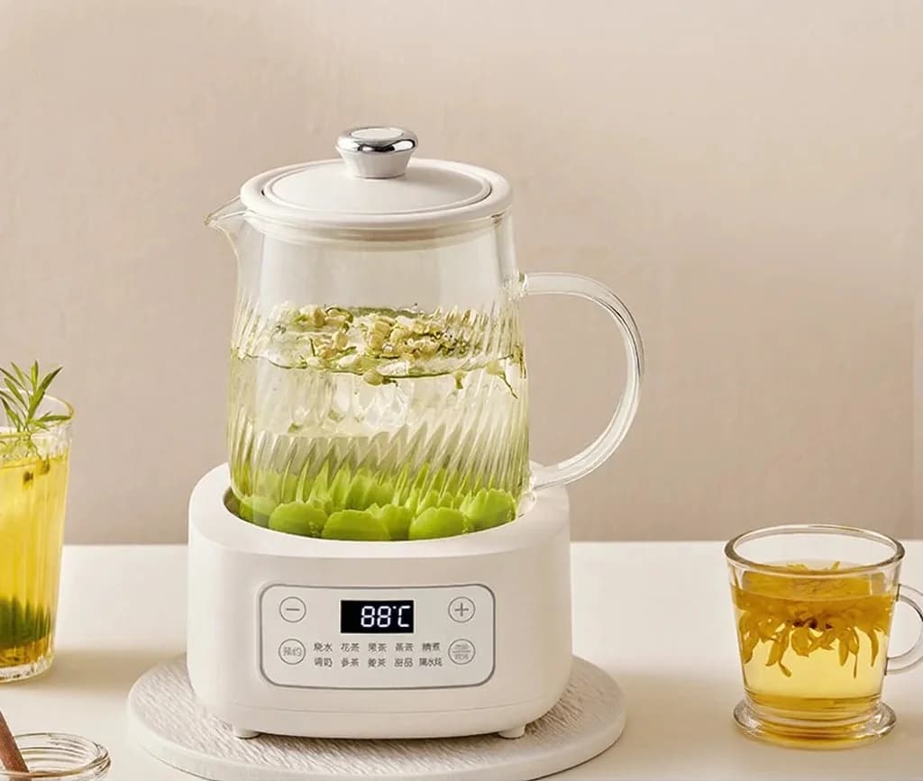 Γυάλινη Ηλεκτρική Χύτρα Υγείας 1-1.5L με Αφητικό Έλεγχο για Τσάι