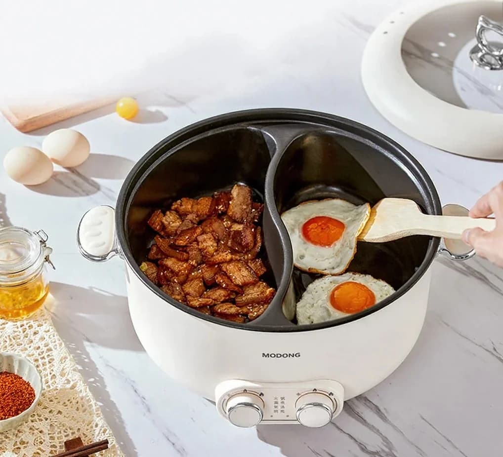 Ηλεκτρική κατσαρόλα hot pot με διπλό έλεγχο 6L, μεγάλη χωρητικότητα, αντικολλητική