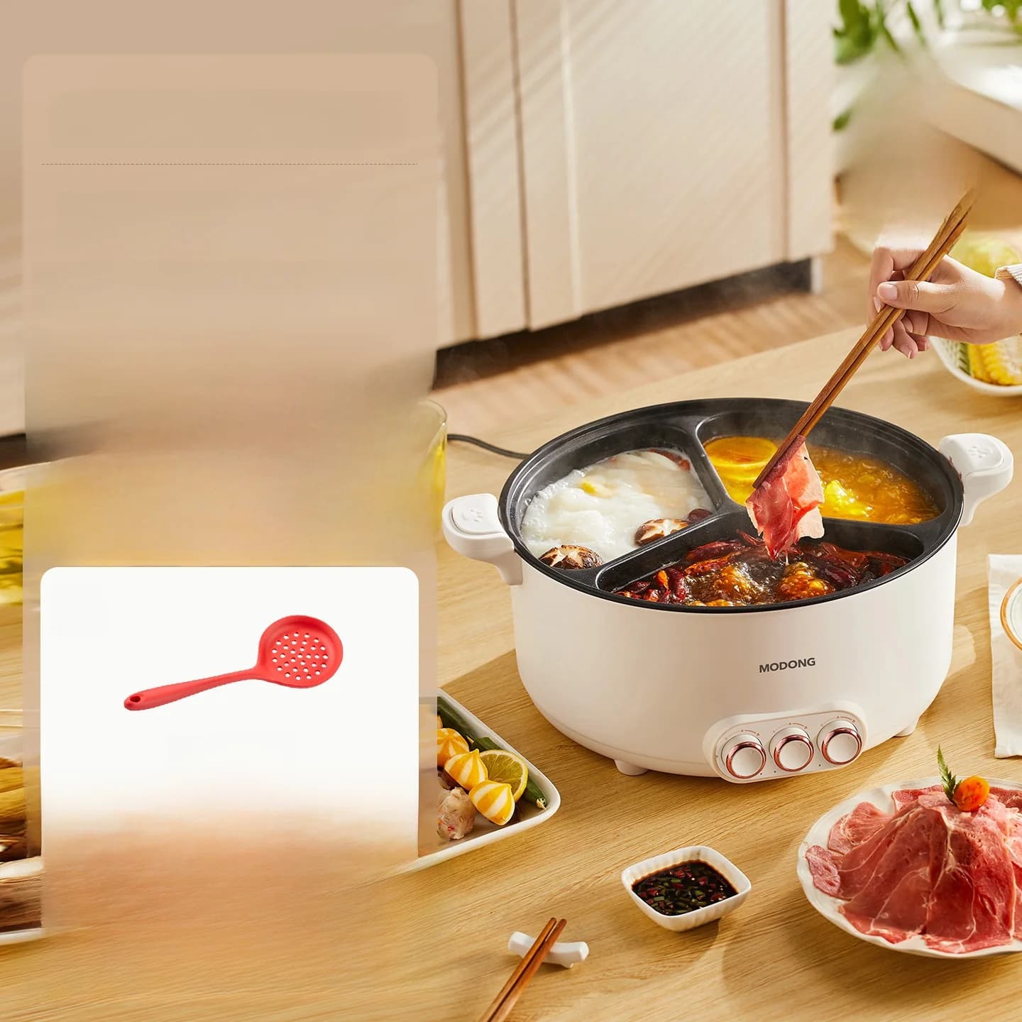 Ηλεκτρική κατσαρόλα hot pot με διαχωριστικό 6L-8L, 220V, 5-6 άτομα