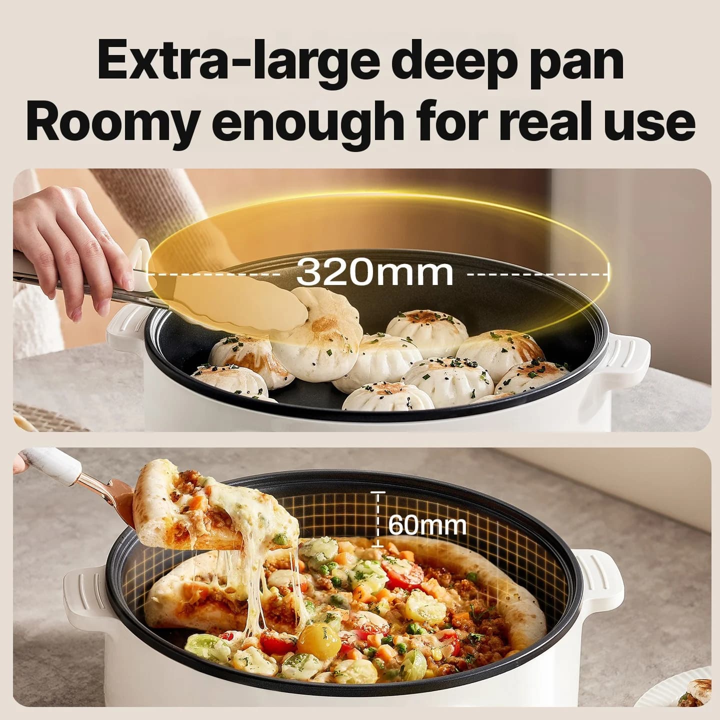 Ηλεκτρικό Τηγάνι Griddle με Καπάκι 1800W 3 Ρυθμίσεις Θερμότητας Αντικολλητικό
