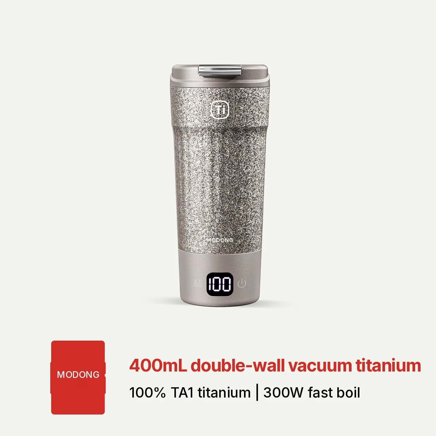 Φορητή Κούπα Θέρμανσης από Τιτάνιο 400ml με Ένδειξη Θερμοκρασίας