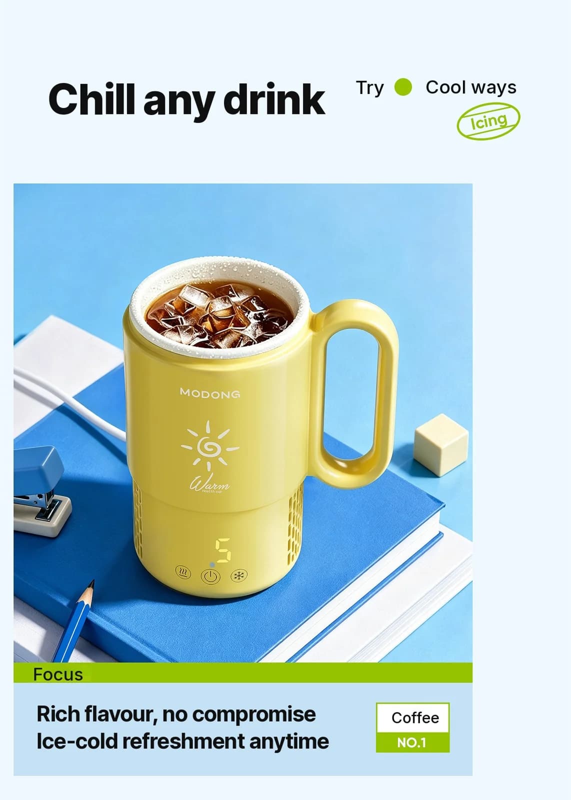 Φορητή Κούπα Θέρμανσης και Ψύξης 450mL 36W Έλεγχος Αφής