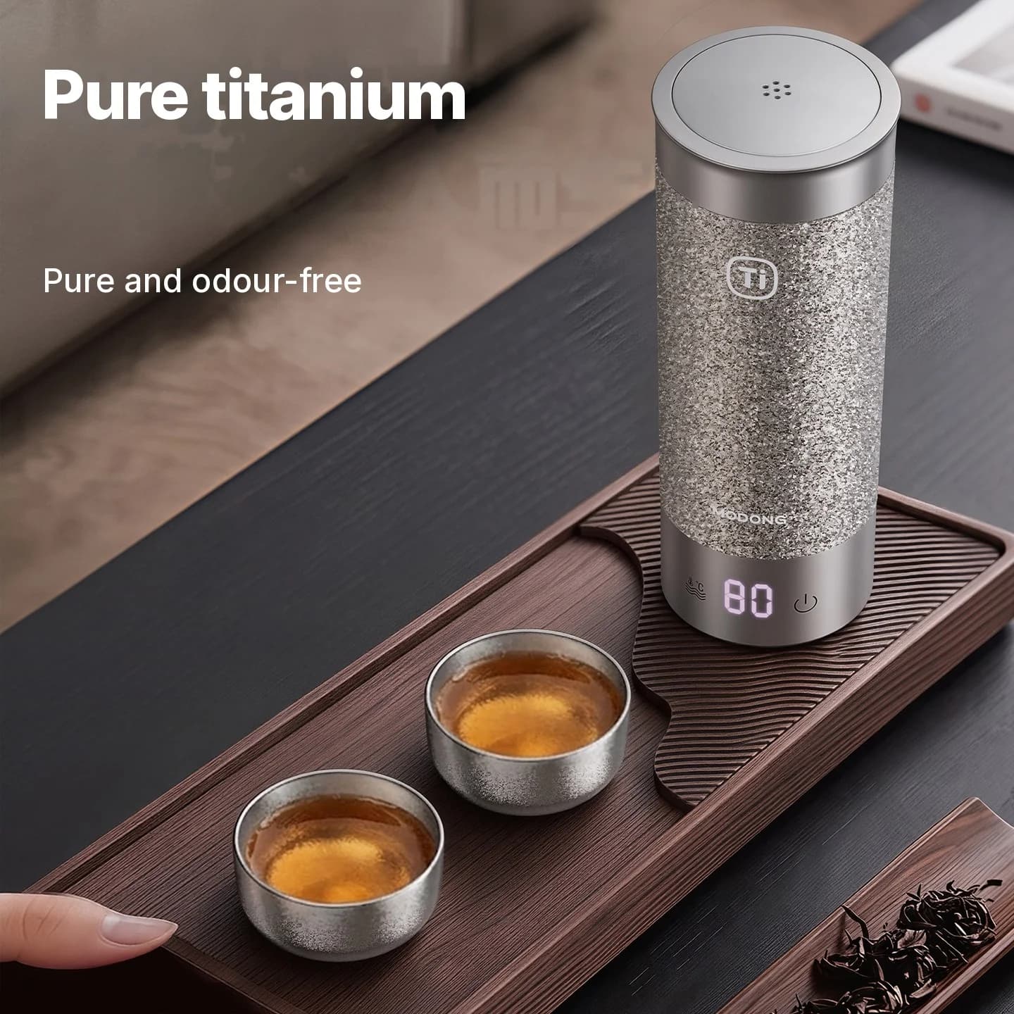 Σετ φλιτζανιών Gongfu από καθαρό τιτάνιο 55ml χειροποίητο με απλό φινίρισμα