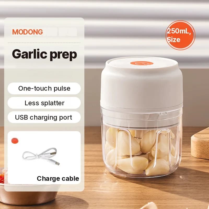 Φορητός ηλεκτρικός πολυκόφτης σκόρδου 250ml Cordless Food Grinder