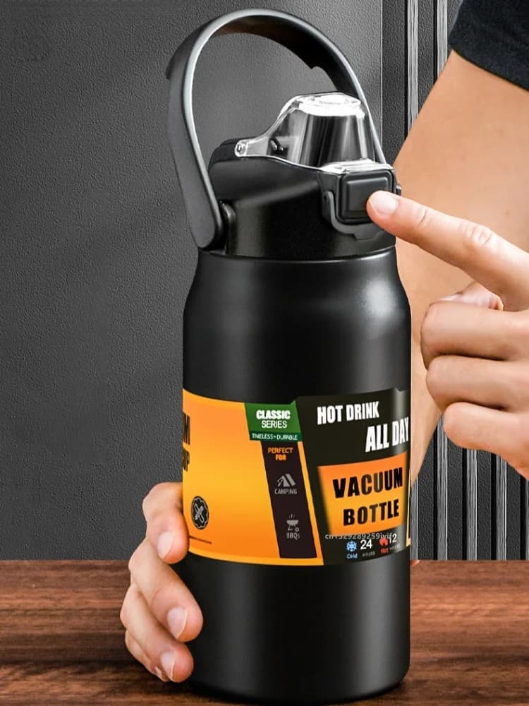 Μεγάλος Αθλητικός Θερμός με Καλαμάκι 0.8-1.5L