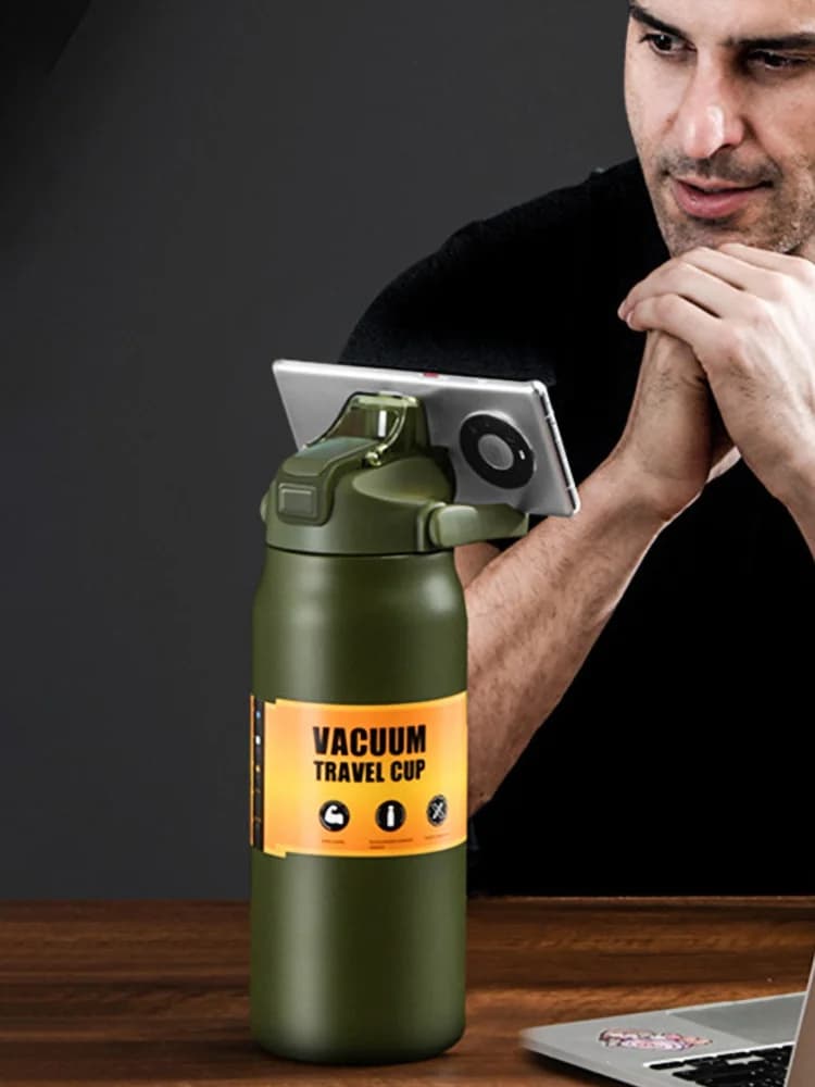 Outdoor θερμός κούπα με καλαμάκι 0.8-1.5L