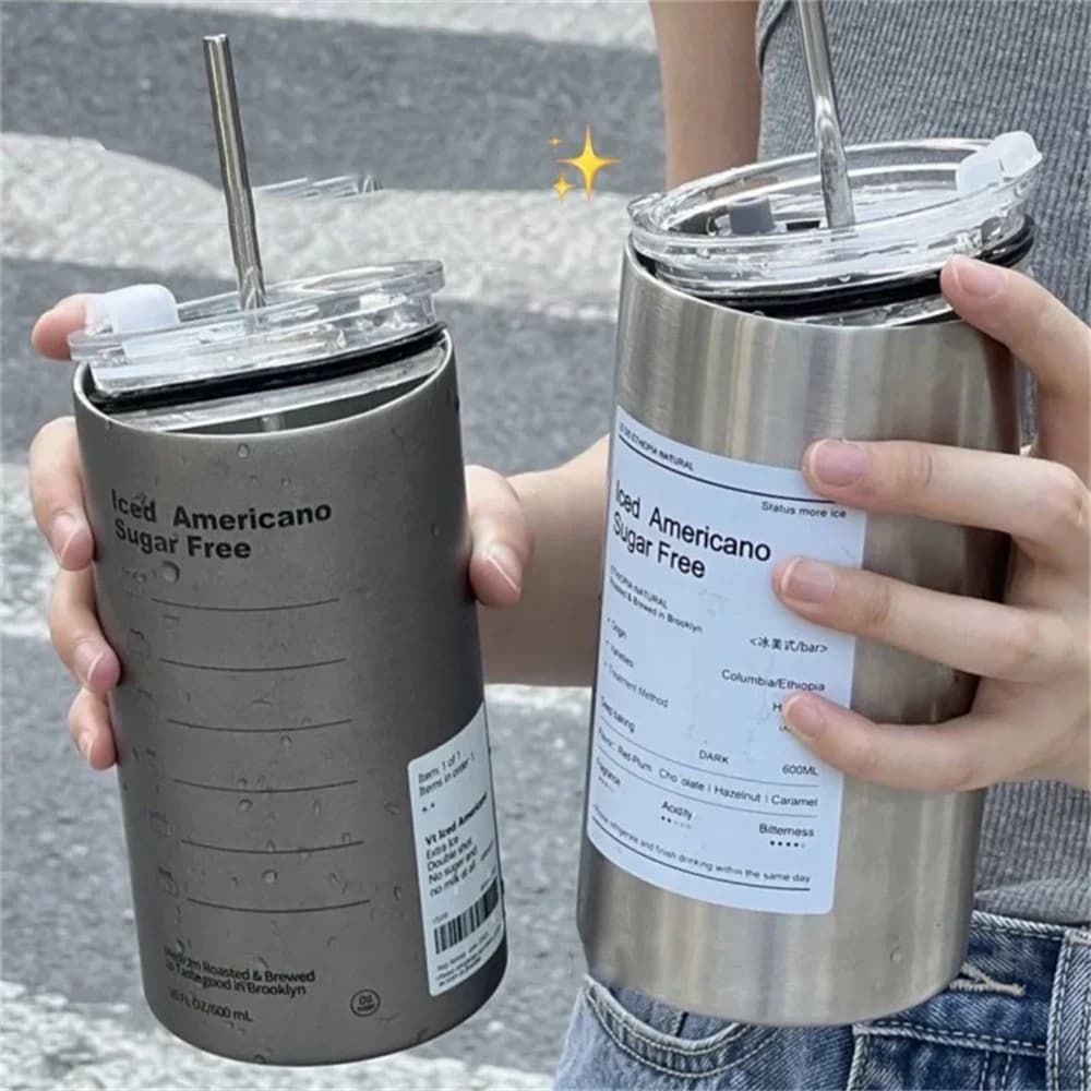 Θερμός Κύπελλο με Καλαμάκι 600ml