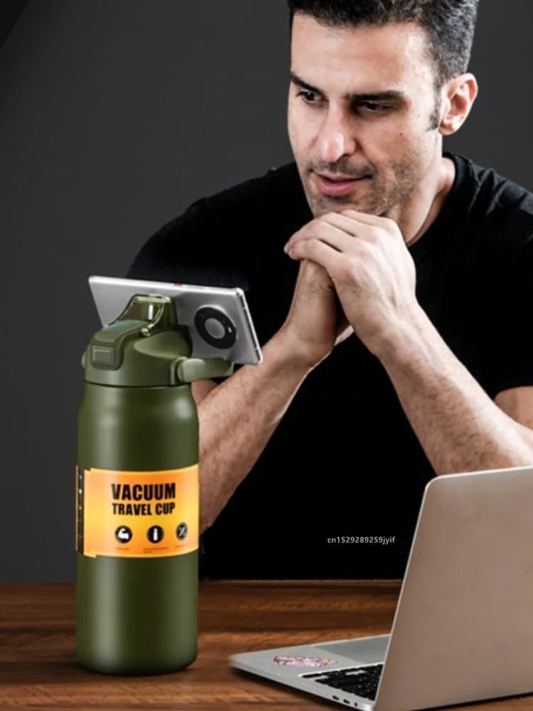 Μεγάλος Αθλητικός Θερμός με Καλαμάκι 0.8-1.5L